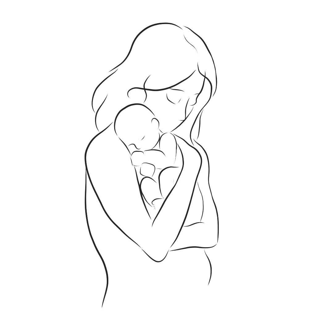 Digital art of mama and baby